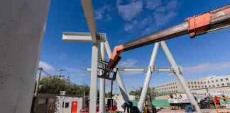 Megaobra en el Rawson: ya montan la estructura clave del nuevo edificio