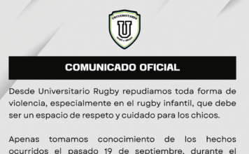 Universitario Rugby abrió una investigación interna tras un incidente en un partido infantil Comunicado de Universitario Rugby sobre el incidente en la categoría M13